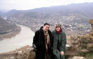 With Tamar Sirbiladze, HIV/AIDS activist in Georgia, near the ancient capital of Mtskheta 