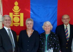 The first official UK health delegation to Mongolia, 2012, with team colleagues Chris Born, June Crown and Peter Farmer